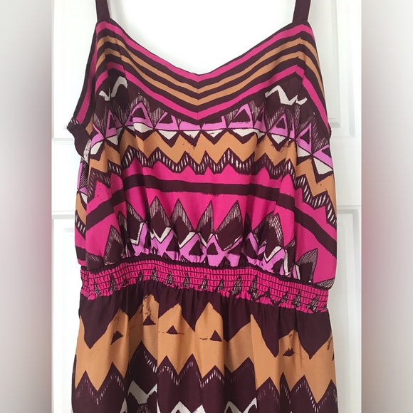 Loft Pink and Yellow Aztec Print Maxi Dress - Picture 3 of 6